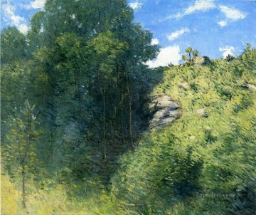 Barranco cerca del paisaje impresionista de Branchville Julian Alden Weir bosque Pinturas al óleo
